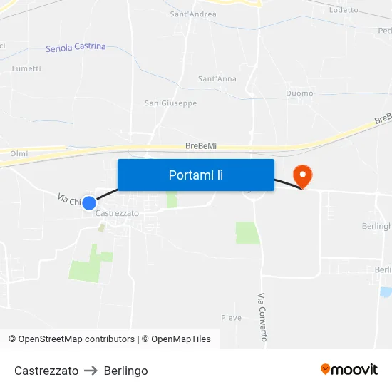 Castrezzato to Berlingo map