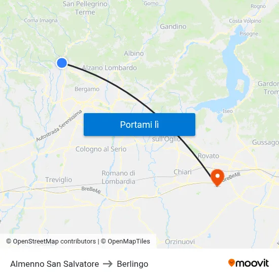 Almenno San Salvatore to Berlingo map