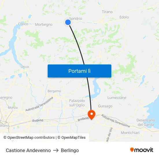 Castione Andevenno to Berlingo map