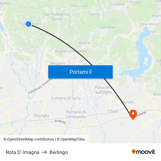 Rota D' Imagna to Berlingo map