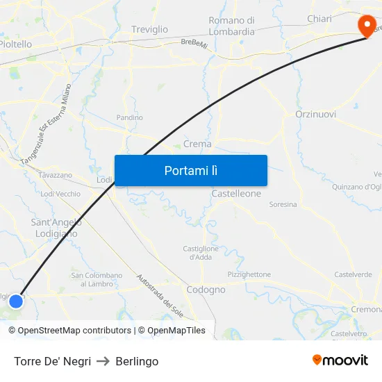 Torre De' Negri to Berlingo map