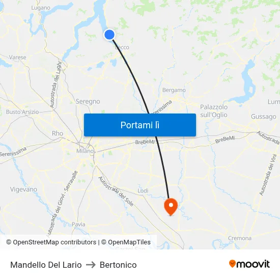 Mandello Del Lario to Bertonico map