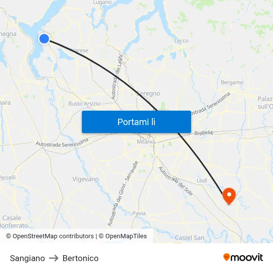 Sangiano to Bertonico map