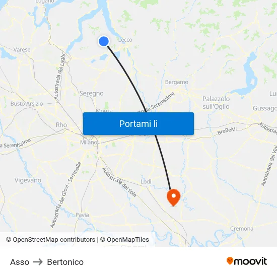 Asso to Bertonico map