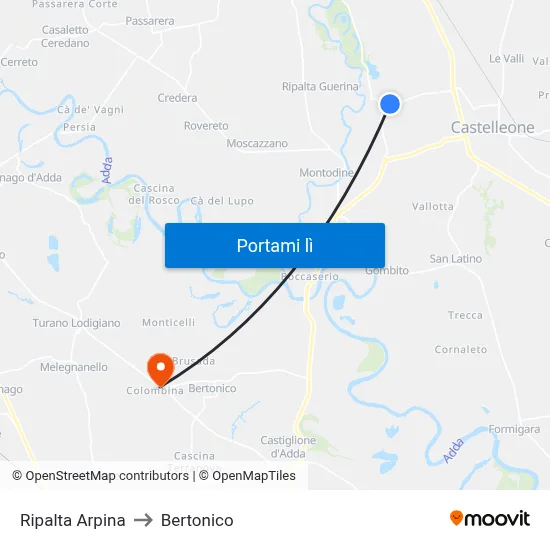Ripalta Arpina to Bertonico map