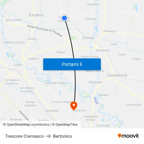 Trescore Cremasco to Bertonico map