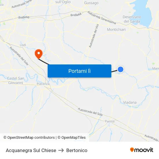 Acquanegra Sul Chiese to Bertonico map