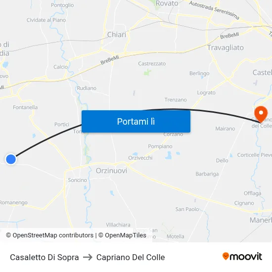 Casaletto Di Sopra to Capriano Del Colle map