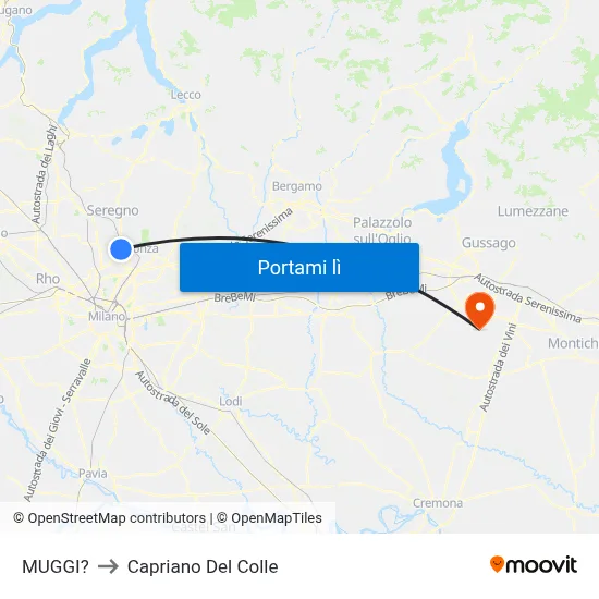 MUGGI? to Capriano Del Colle map