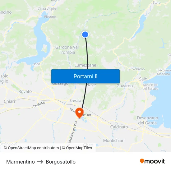 Marmentino to Borgosatollo map