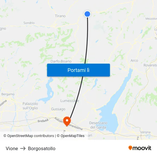 Vione to Borgosatollo map
