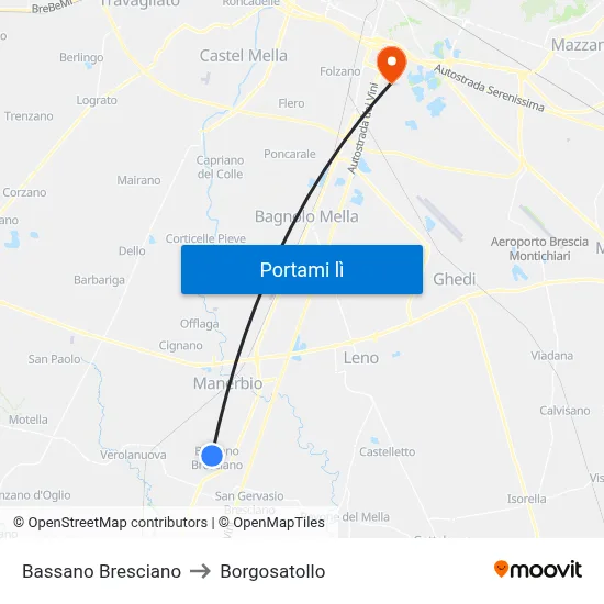 Bassano Bresciano to Borgosatollo map