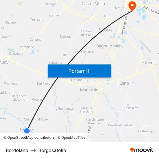 Bordolano to Borgosatollo map