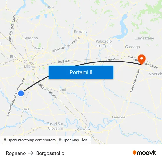 Rognano to Borgosatollo map