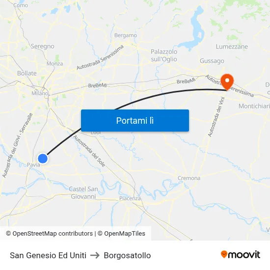 San Genesio Ed Uniti to Borgosatollo map