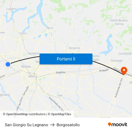 San Giorgio Su Legnano to Borgosatollo map