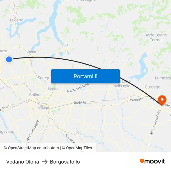 Vedano Olona to Borgosatollo map