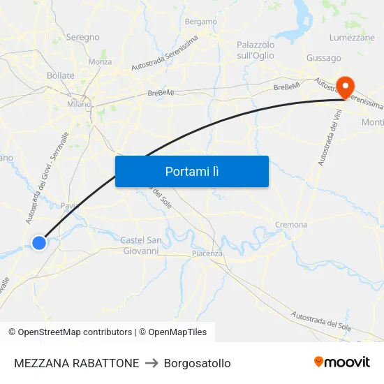 MEZZANA RABATTONE to Borgosatollo map