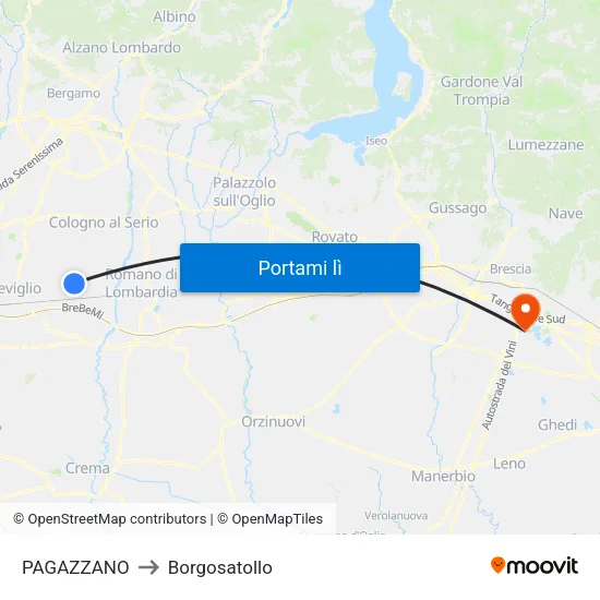 PAGAZZANO to Borgosatollo map
