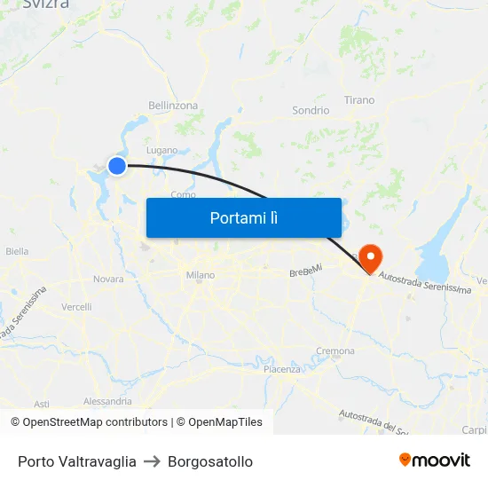 Porto Valtravaglia to Borgosatollo map
