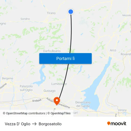 Vezza D' Oglio to Borgosatollo map