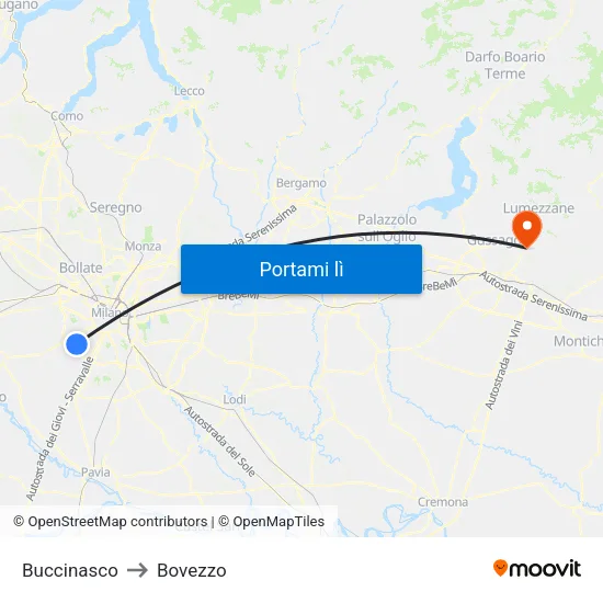 Buccinasco to Bovezzo map