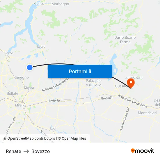 Renate to Bovezzo map