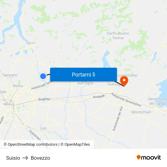 Suisio to Bovezzo map