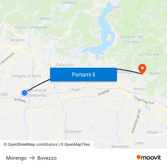 Morengo to Bovezzo map