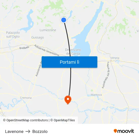 Lavenone to Bozzolo map