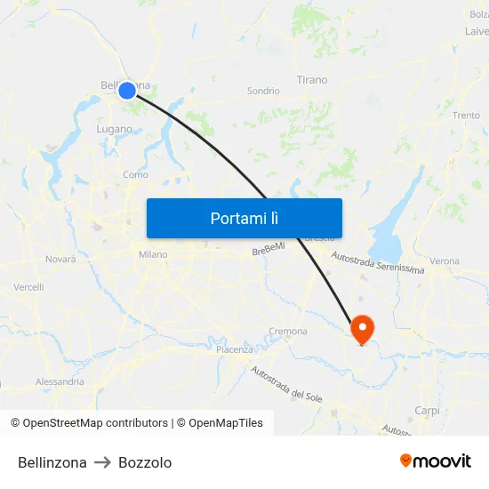 Bellinzona to Bozzolo map