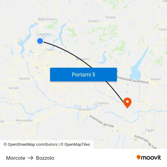 Morcote to Bozzolo map