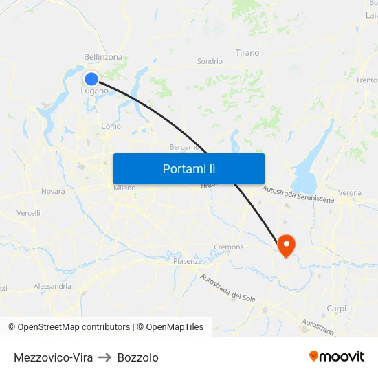 Mezzovico-Vira to Bozzolo map