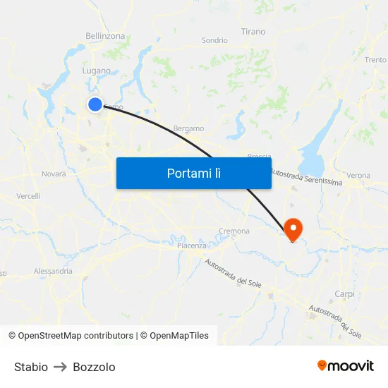 Stabio to Bozzolo map