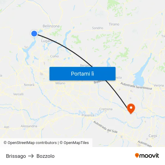 Brissago to Bozzolo map