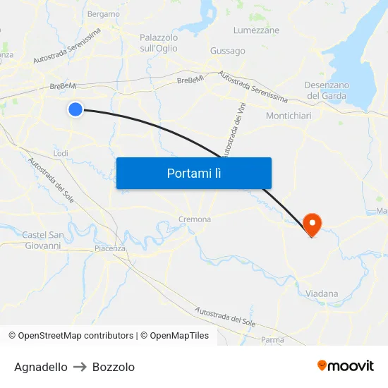 Agnadello to Bozzolo map