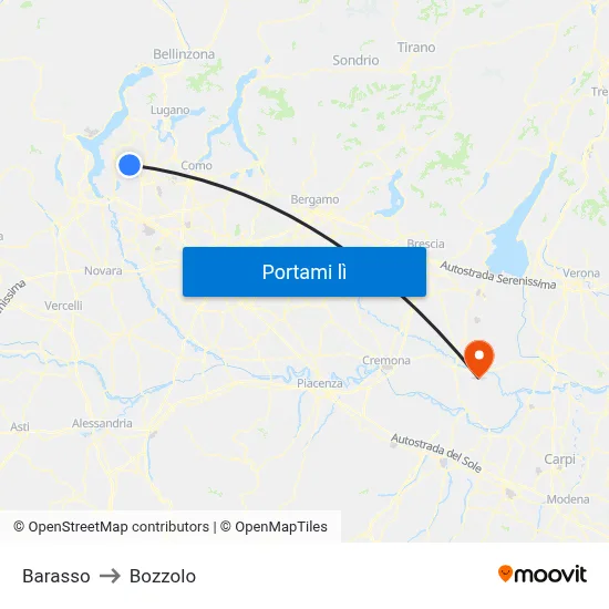 Barasso to Bozzolo map