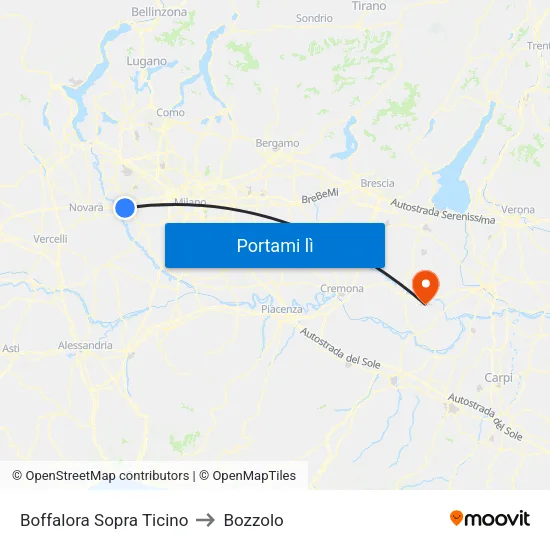 Boffalora Sopra Ticino to Bozzolo map