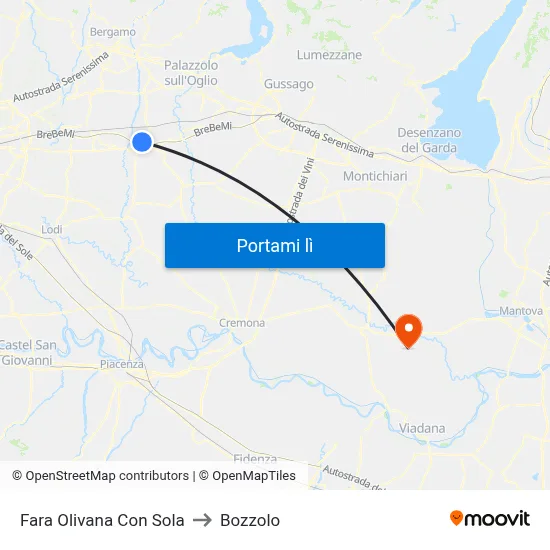Fara Olivana Con Sola to Bozzolo map