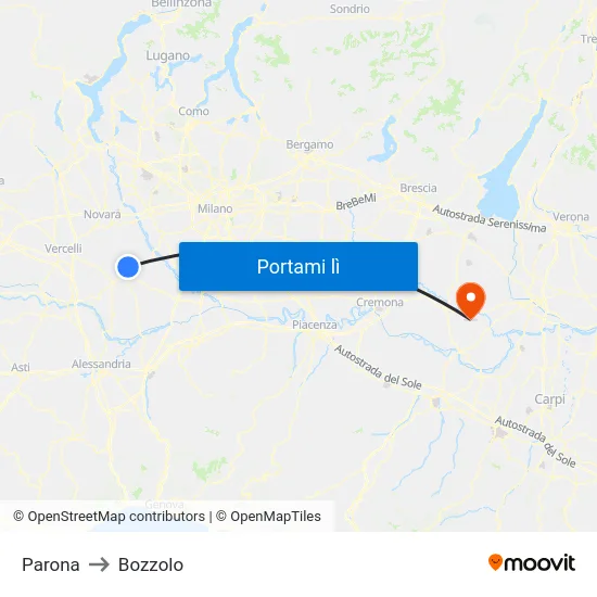 Parona to Bozzolo map