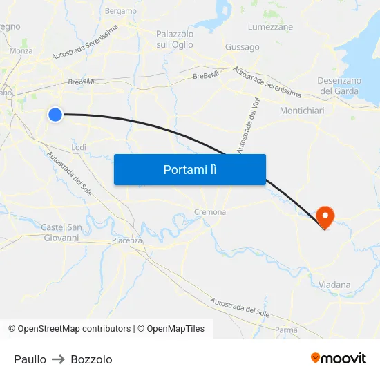 Paullo to Bozzolo map