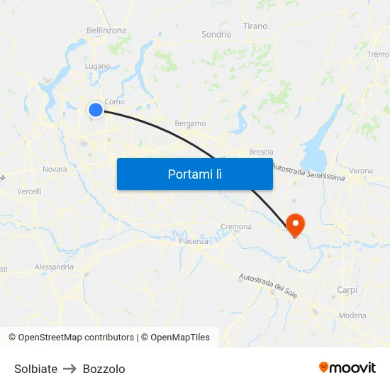 Solbiate to Bozzolo map