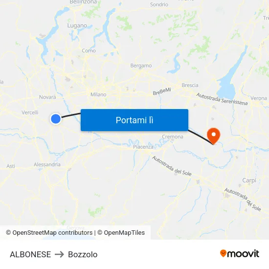 ALBONESE to Bozzolo map