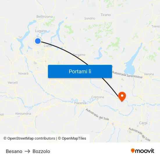 Besano to Bozzolo map