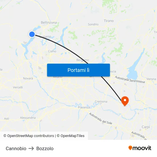 Cannobio to Bozzolo map