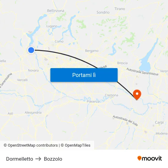 Dormelletto to Bozzolo map