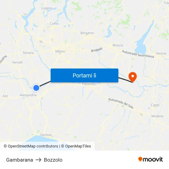 Gambarana to Bozzolo map