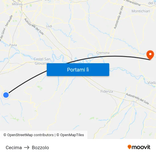 Cecima to Bozzolo map
