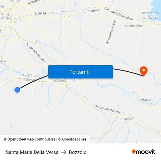 Santa Maria Della Versa to Bozzolo map