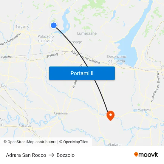 Adrara San Rocco to Bozzolo map